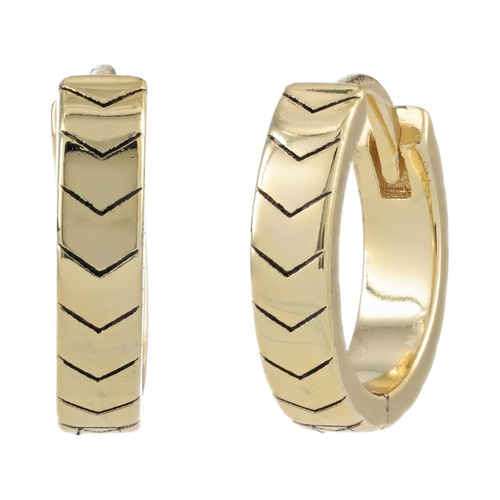  Argento Vivo Chevron Huggie Earrings