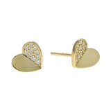 Argento Vivo Heart Stud Earrings