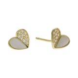 Argento Vivo Mother-of-Pearl Heart Stud Earrings