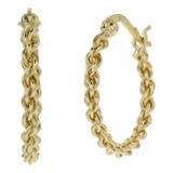 Argento Vivo Mini Twist Chain Hoop Earrings