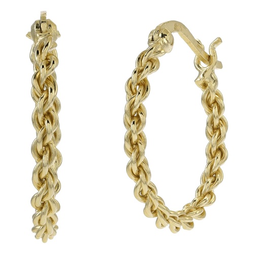  Argento Vivo Mini Twist Chain Hoop Earrings