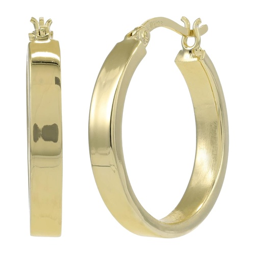  Argento Vivo Flat Edge Hoop Earrings