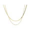 Argento Vivo Herringbone Figaro Double Necklace