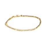 Argento Vivo Double Layer Flat Figaro Bracelet