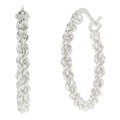 Argento Vivo Mini Twist Chain Hoop Earrings