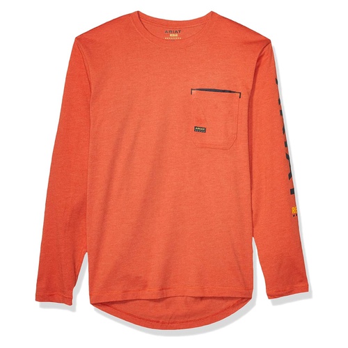 애리엇 Ariat Mens Rebar Logo Long Sleeve Crewwork Utility Tee Shirt