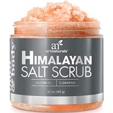 ArtNaturals Himalayan Salt Body and Face Scrub - (20 Oz) - Deep Cellulite Cleansing Exfoliator with Sugar, Shea Butter, Exfoliating Dead Sea - Natural Pink for Hand, Skin and Facia