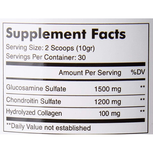  Arymar Glucosamine & Chondroitin Powder 1500mg-1200mg with Collagen Orange Flavor Support Healthy Joints, Orange, Orange, 300 Gram, X-Large