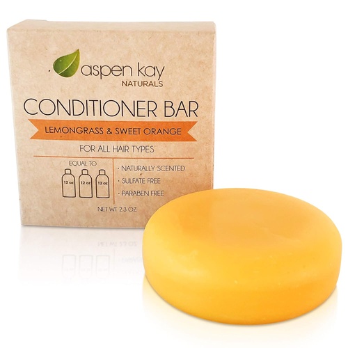  Aspen Kay Naturals Solid Conditioner Bar, Made With Natural & Organic Ingredients, All Hair Types, Sulfate-Free, Cruelty-Free & Vegan 2.3 Ounce Bar. (Citrus)