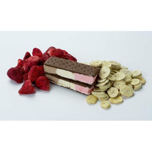  Astronaut Foods Freeze-Dried Banana Split Variety Pack, NASA Space Dessert, with Ice Cream Sandwich Neapolitan, Banana and Strawberry, 6 Count