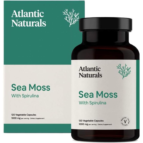  Atlantic Naturals Sea Moss Superfood Capsules with Spirulina 1,000 MG (120 Vegetable Capsules)