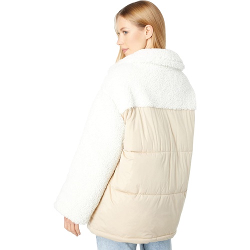  Avec Les Filles Mixed Media Short Puffer Coat