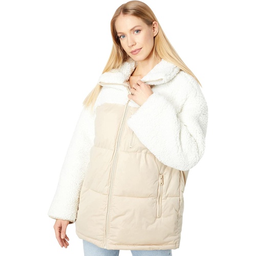  Avec Les Filles Mixed Media Short Puffer Coat