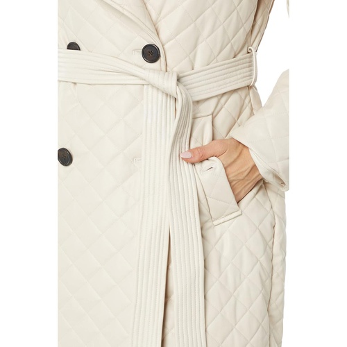  Avec Les Filles Faux Leather Structured Quilted Trench