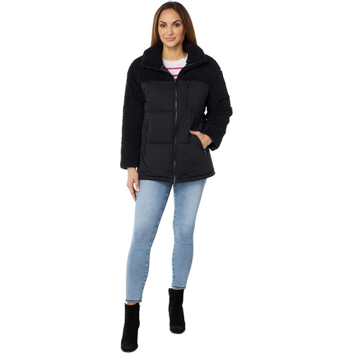  Avec Les Filles Mixed Media Short Puffer Coat