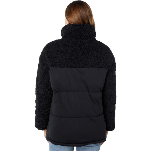  Avec Les Filles Mixed Media Short Puffer Coat