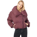 Avec Les Filles Asymmetric Cropped Duvet Puffer Coat