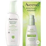 Aveeno Positively Radiant Daily Facial Moisturizer with Total Soy Complex and Broad Spectrum SPF 30 Sunscreen, Oil-Free and Non-Comedogenic, 2.5 fl. oz