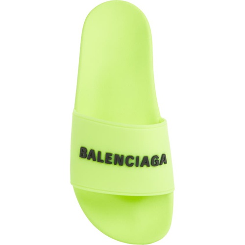 발렌시아가 Balenciaga Logo Sport Slide_FLUO YELLOW/ BLACK