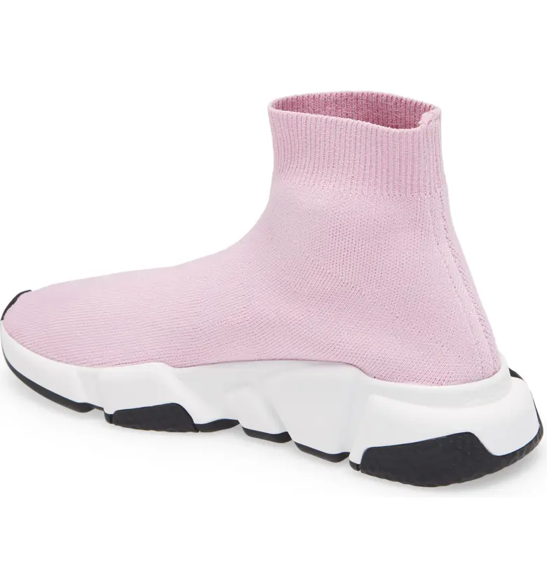 발렌시아가 Balenciaga Mid Speed Sock Sneaker_LIGHT PINK/ WHITE/BLACK