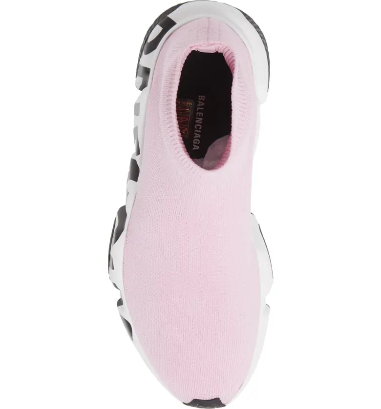 발렌시아가 Balenciaga Mid Speed Sock Sneaker_LIGHT PINK/ WHITE/BLACK