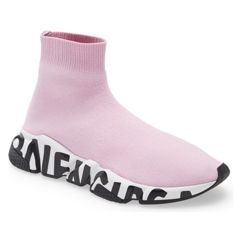 발렌시아가 Balenciaga Mid Speed Sock Sneaker_LIGHT PINK/ WHITE/BLACK