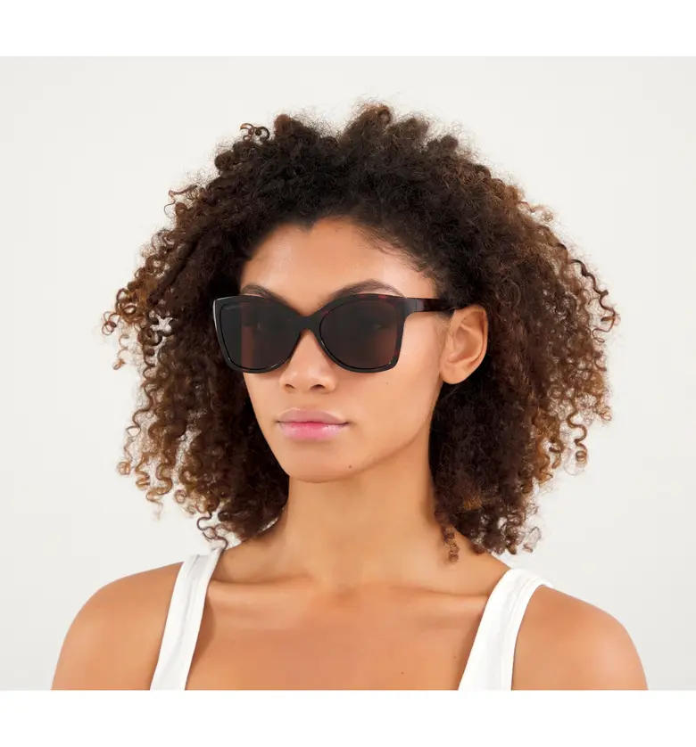 발렌시아가 Balenciaga 58mm Butterfly Sunglasses_BLACK/ GREY
