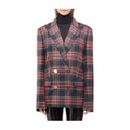 Balmain Oversized Stretch Tartan Blazer