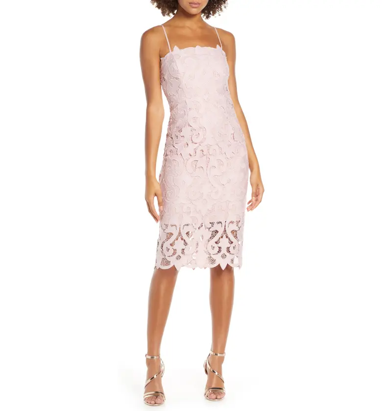 Bardot Lina Lace Sheath Dress_PINK ROSE