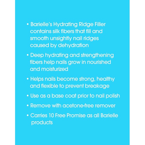  Barielle Hydrating Ridge Filler, With Silk Protein Fibers, Fill and Smooth Unsightly Nail Ridges, For Dry, Brittle or Ridged Nails, Enhances Nail Growth and Strengthening, Base Coa