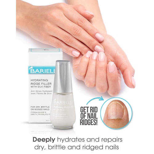  Barielle Hydrating Ridge Filler, With Silk Protein Fibers, Fill and Smooth Unsightly Nail Ridges, For Dry, Brittle or Ridged Nails, Enhances Nail Growth and Strengthening, Base Coa