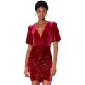 BCBGMAXAZRIA Velvet Ruffle Front Cocktail Dress