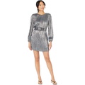 BCBGMAXAZRIA Long Sleeve Foil Ribbed Dress