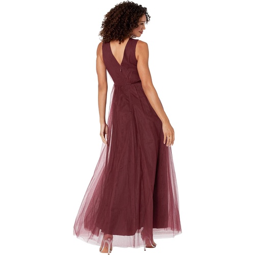 비씨비지 BCBGMAXAZRIA Long Tulle and Lace Applique Evening Dress