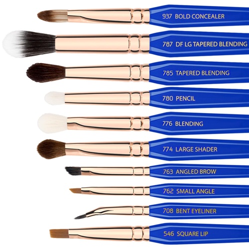  Bdellium Tools Professional Makeup Brush Golden Triangle Phase II - 15 pc. Brush Set with Stand-Up Pouch