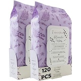 Beautyfrizz Lavender Face Cleansing Wipes - 120 pcs - Gentle Makeup Remover Wipes for Face and Neck - Also Contains Aloe Vera, Retinol, Castor Oil and Vitamin E - Stay Ever Fresh w