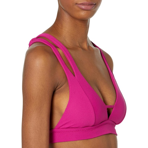  BECCA by Rebecca Virtue Fine Line Rib Elaine Split Strap Halter Bra Top