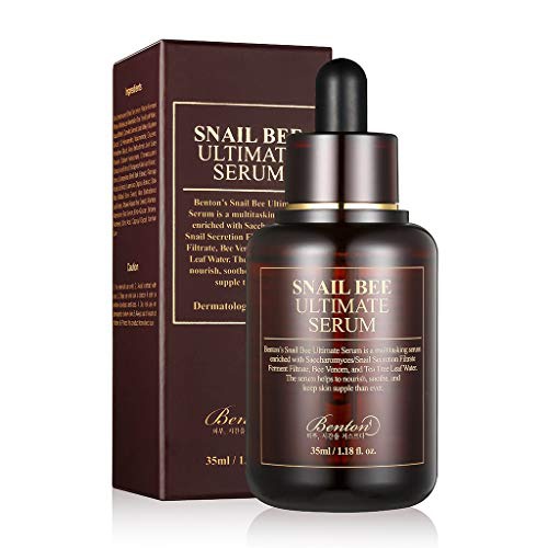  BENTON Snail Bee Ultimate Serum 35ml (1.18 fl.oz.) - Snail Secretion Filtrate, Bee Venom, Tea Tree Leaf Water Contained Skin Nourishing & Soothing Facial Serum for Damaged, Acne-Pr