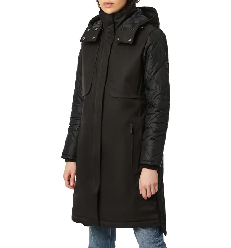 Bernardo Water Resistant Parka with Removable Hood_BLACK