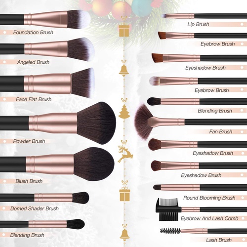  BESTOPE 18 Pcs Makeup Brush Set Premium Synthetic Fan Foundation Powder Kabuki Brushes Concealers Eye Shadows Make Up Brushes Kit