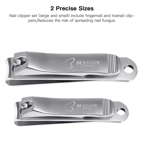  BESTOPE Nail Clipper Set Sharp Fingernail Clippers Toenail Clippers Nail Cutter Stainless Steel Sturdy Nail Trimmer for Men and Women