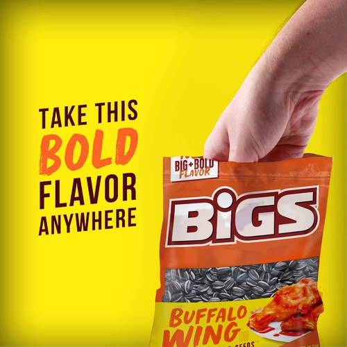  BIGS Buffalo Wing Sunflower Seeds, Keto Friendly Snack, Low Carb Lifestyle, 5.35-oz. Bag (Pack of 12)