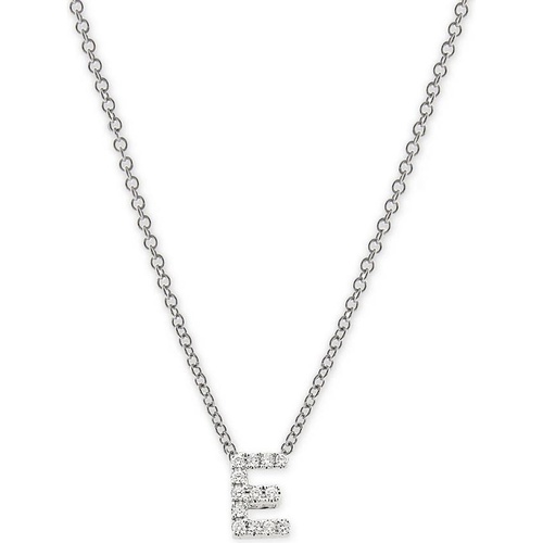  Bony Levy 18k Gold Pave Diamond Initial Pendant Necklace_WHITE GOLD - E