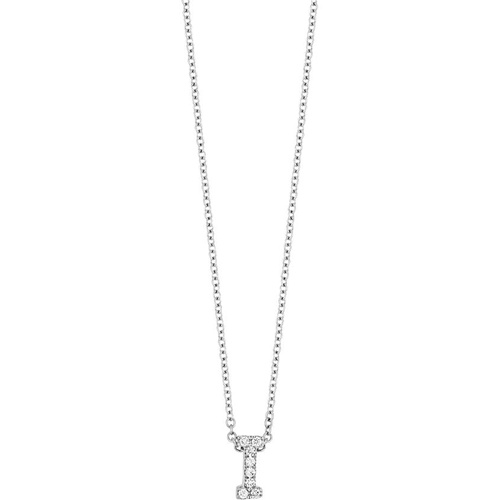  Bony Levy 18k Gold Pave Diamond Initial Pendant Necklace_WHITE GOLD - I