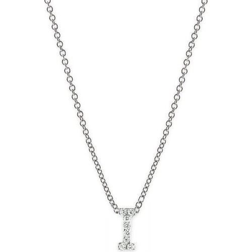  Bony Levy 18k Gold Pave Diamond Initial Pendant Necklace_WHITE GOLD - I