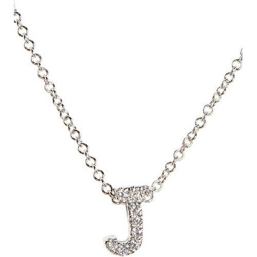  Bony Levy 18k Gold Pave Diamond Initial Pendant Necklace_WHITE GOLD - J