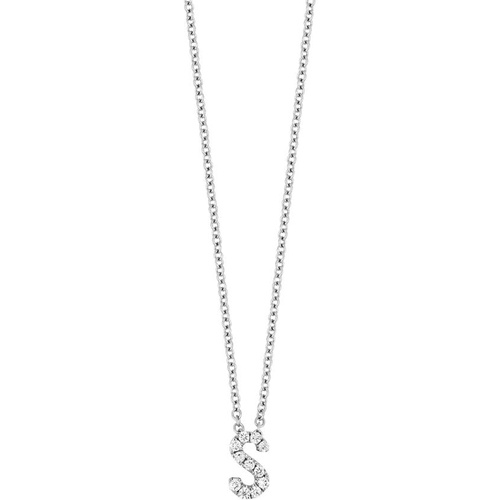  Bony Levy 18k Gold Pave Diamond Initial Pendant Necklace_WHITE GOLD - S