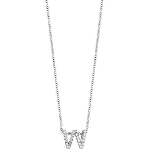  Bony Levy 18k Gold Pave Diamond Initial Pendant Necklace_WHITE GOLD - W