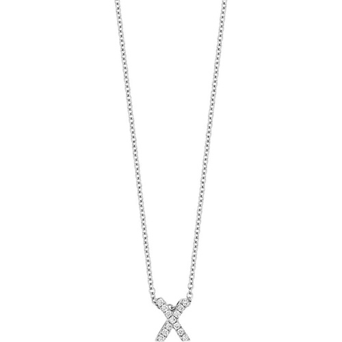  Bony Levy 18k Gold Pave Diamond Initial Pendant Necklace_WHITE GOLD - X