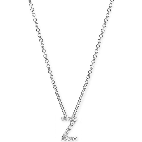  Bony Levy 18k Gold Pave Diamond Initial Pendant Necklace_WHITE GOLD - Z